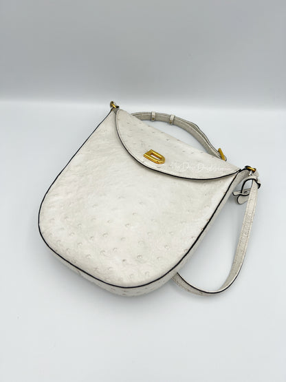 Vintage Delvaux ostrich crossbody 1980’s