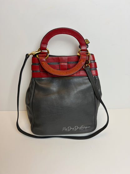 Delvaux Vintage Crossbody / Shoulder Bag Red / Grey 1993