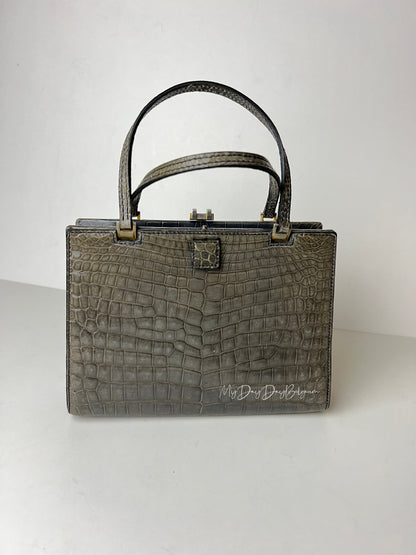Delvaux 1966 vintage top handle baby crocodile