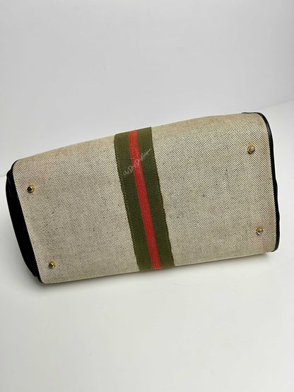 Delvaux Vintage Top Handle Black / White 1961