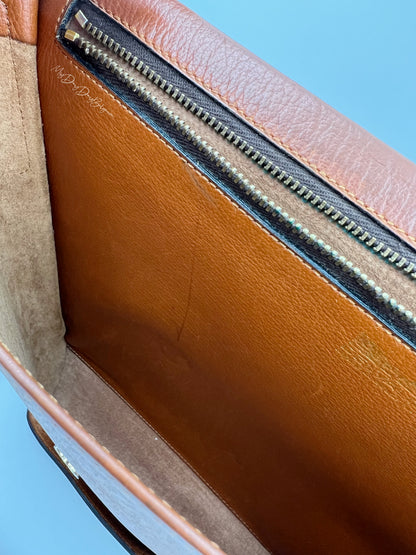 Delvaux vintage crossbody in cognac trotteur leather 1980’s