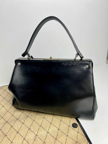 Delvaux Vintage Top Handle Black / White 1961
