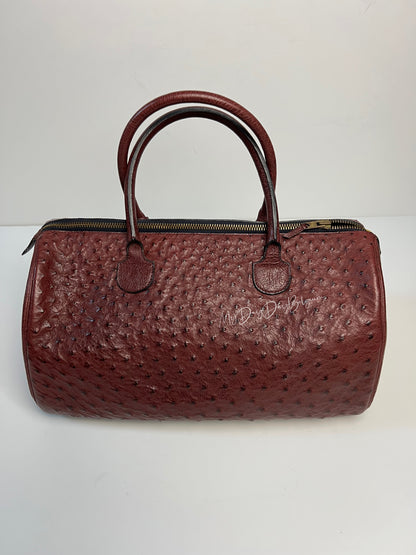 Delvaux Vintage Top Handle "Doctor Bag" Burgundy Red 1980's