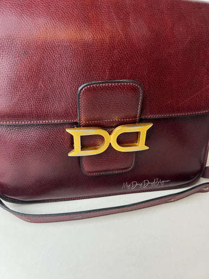 Delvaux Bourgogne Crossbody / Shoulder Bag Red 1976