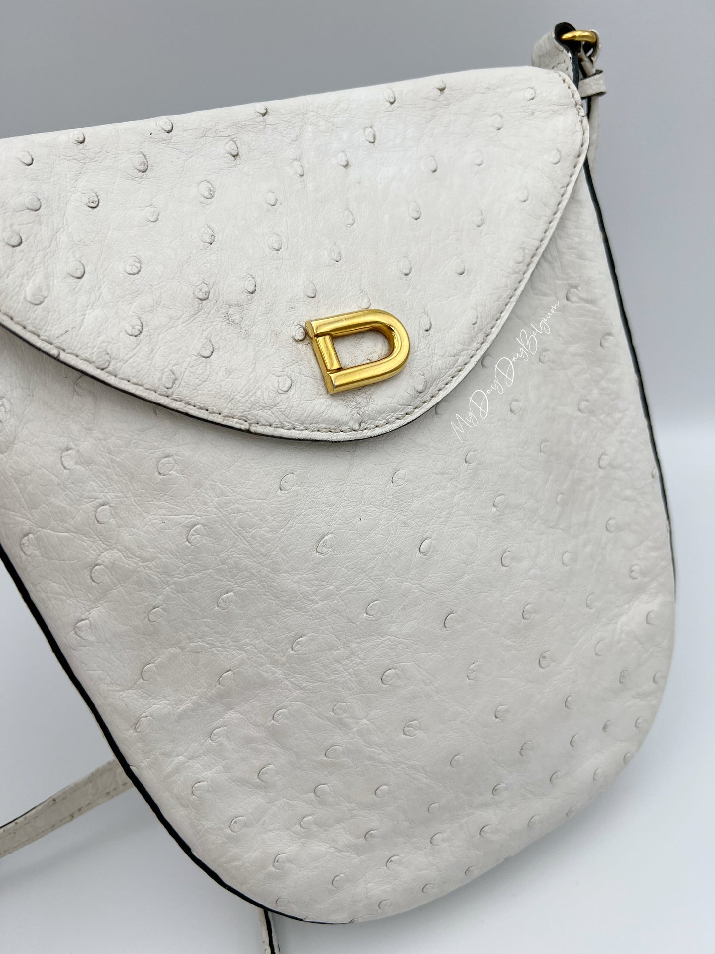 Vintage Delvaux ostrich crossbody 1980’s
