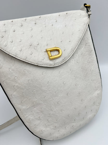 Vintage Delvaux ostrich crossbody 1980’s