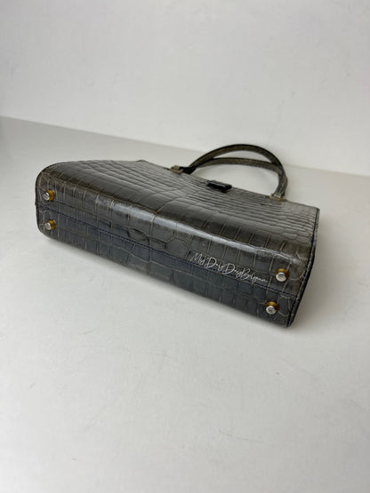 Delvaux 1966 vintage top handle baby crocodile