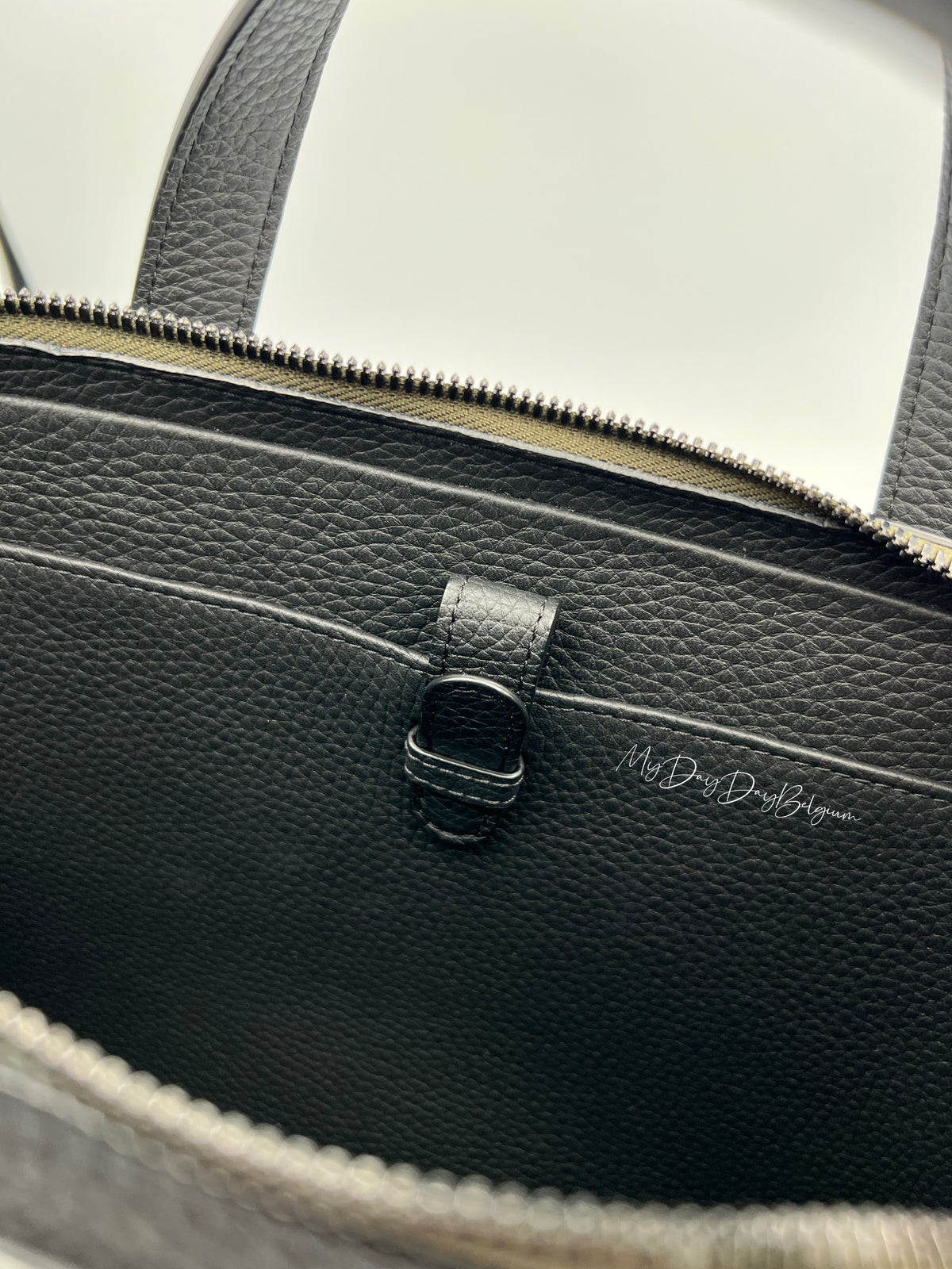 Delvaux bowler porte document - khaki black taurillon leather 2019