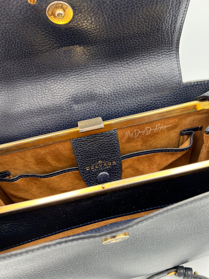 Delvaux vintage crossbody / shoulder bag navy 1991