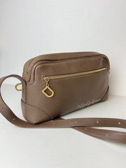 Delvaux Vintage Crossbody / Shoulder Bag Taupe 2008