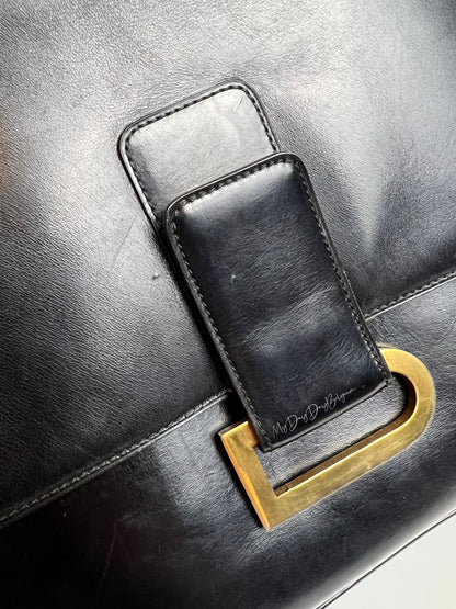 Delvaux Poirier Crossbody / Shoulder Bag Black 1977