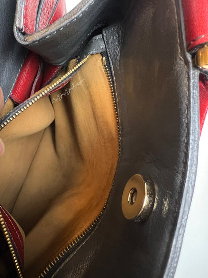 Delvaux Vintage Crossbody / Shoulder Bag Red / Grey 1993