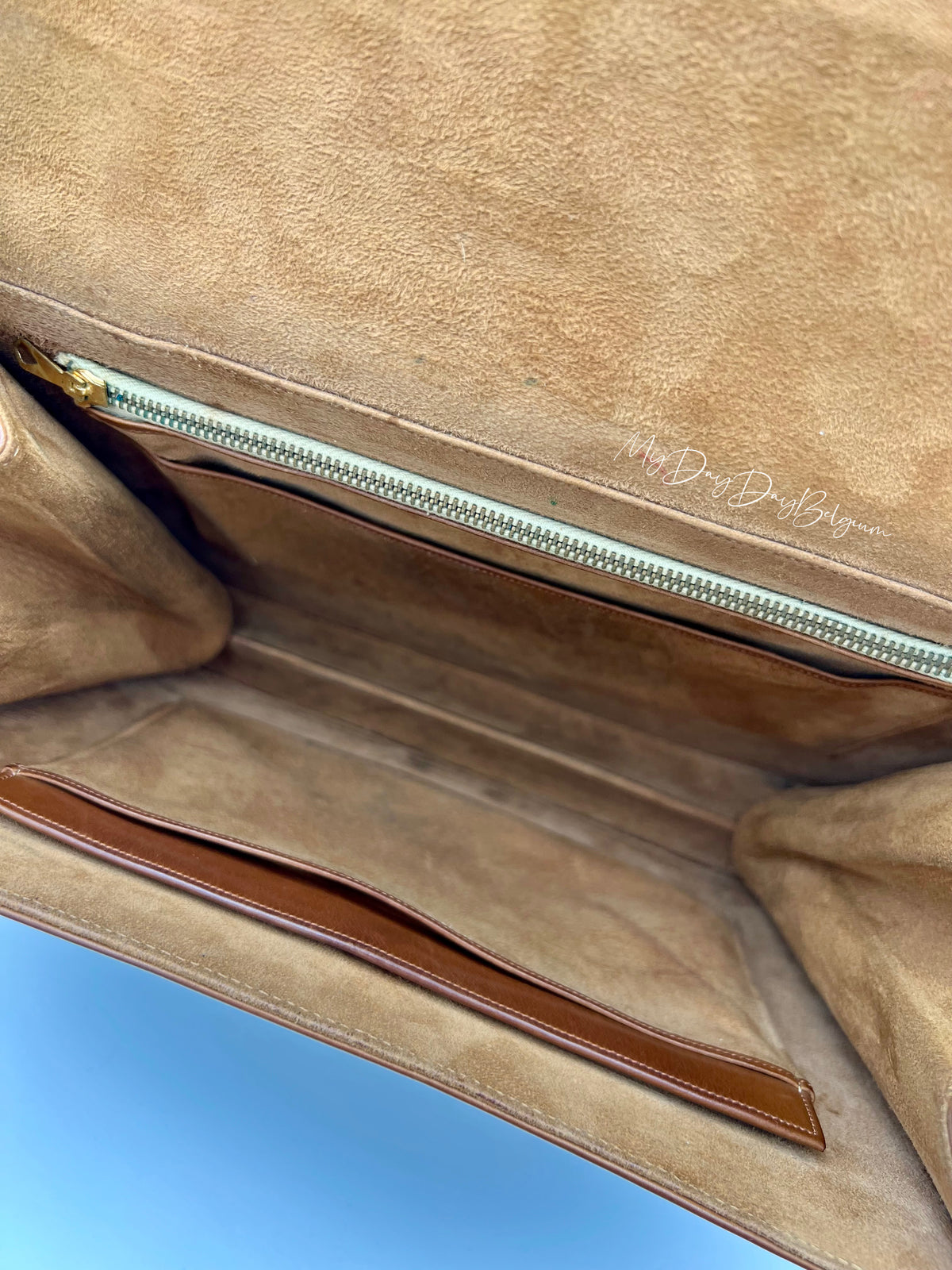 Delvaux vintage top handle brown box calf 1959