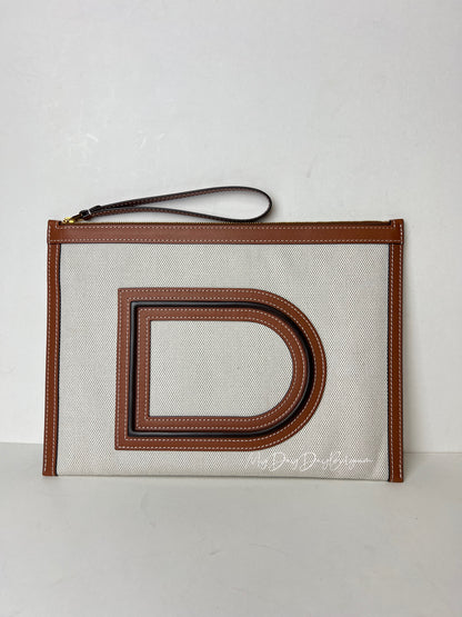 Delvaux Frame Pouch Canvas Pochette Brown / Beige 2022