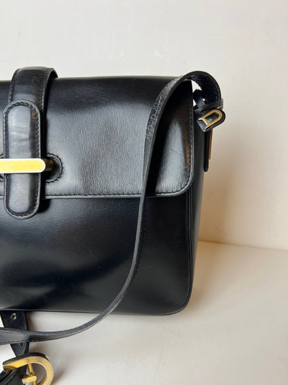Delvaux Vintage Crossbody / Shoulder Bag Black 1980's