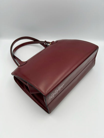 Delvaux Vintage Top Handle Bag burgundy box calf 1967
