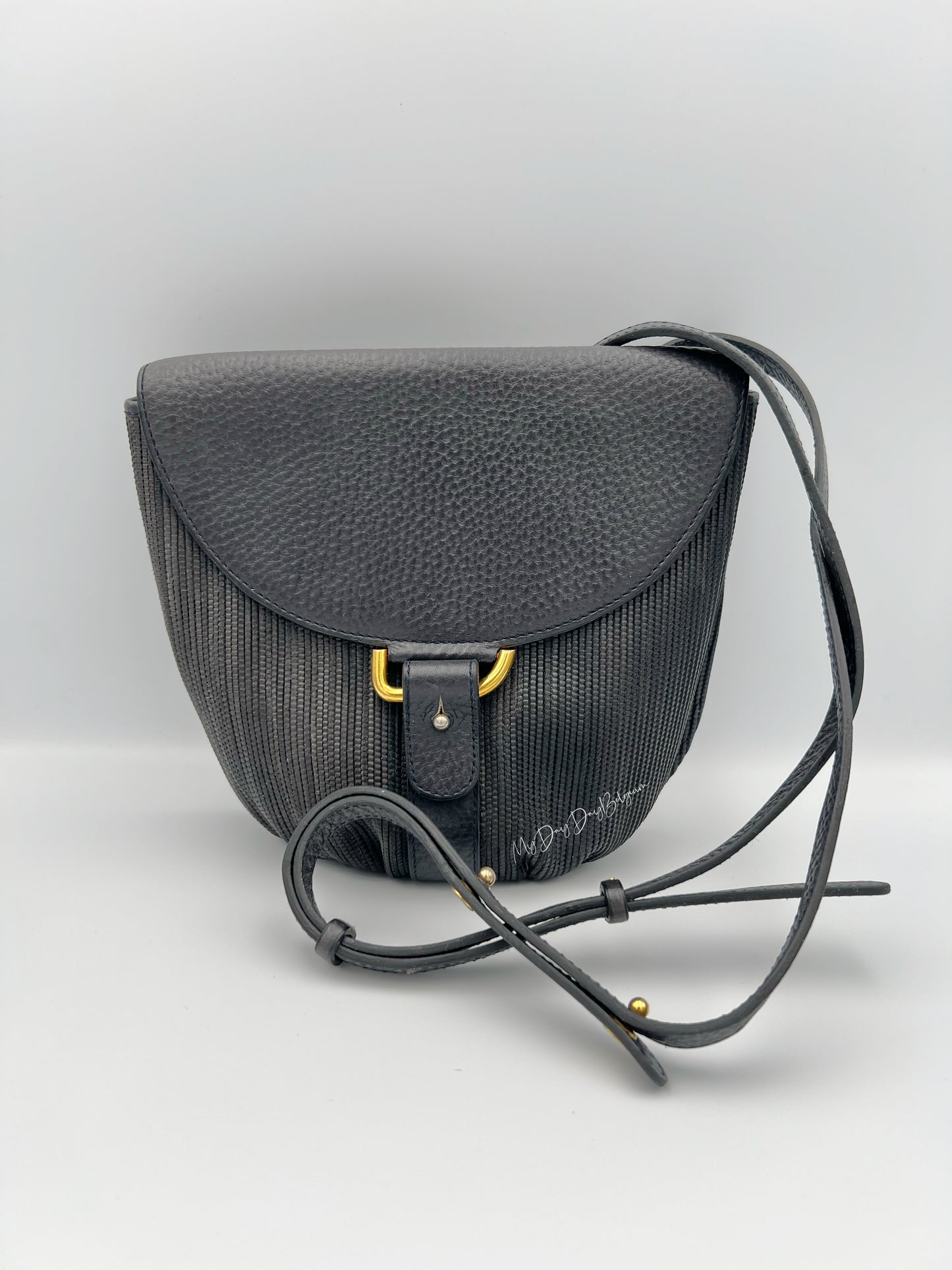 Vintage Delvaux toile de cuir crossbody