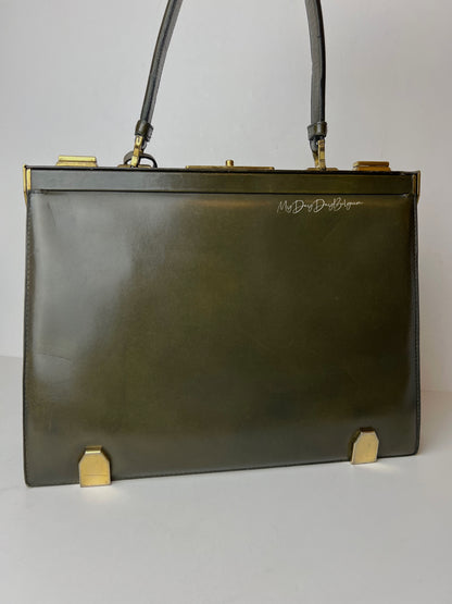 Delvaux Mon Grand Bonheur Top Handle Bronze / Green 1959