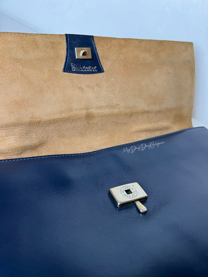 Delvaux Vintage Top Handle Navy Blue 1958