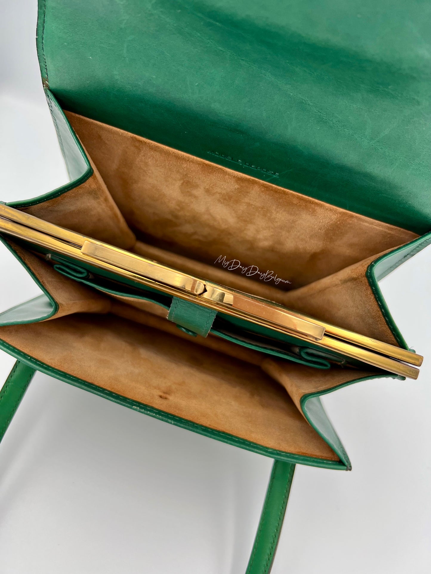 Delvaux vintage top handle green 1966