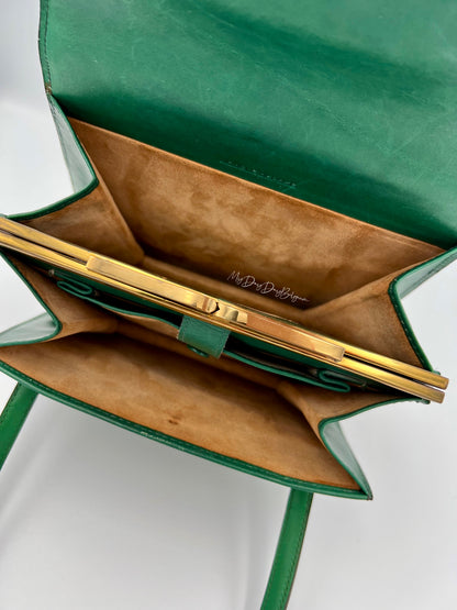 Delvaux vintage top handle green 1966