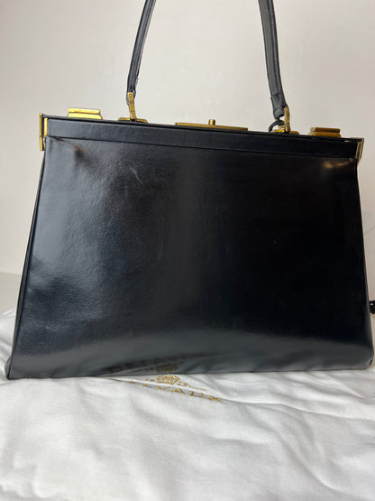 Delvaux Vintage Top Handle Black 1963