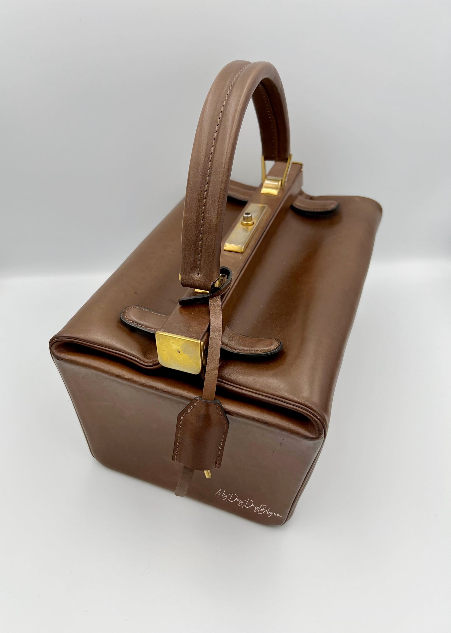 Delvaux Vintage "Doctor Bag" Top Handle brown 1962