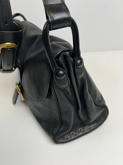 Delvaux Brillant Bridon Crossbody / Shoulder Bag Black 2000's