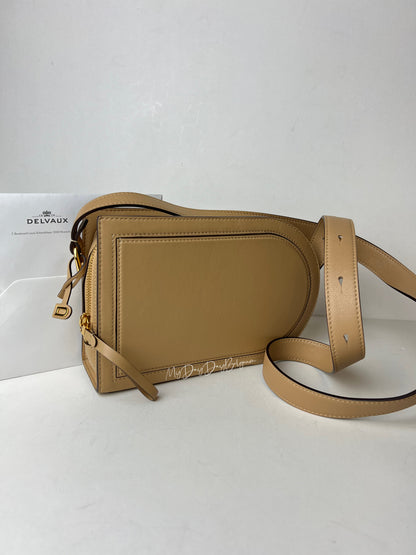 Delvaux Pin Cross Over Zele Calf Latte Crossbody / Shoulder Bag Beige 2022