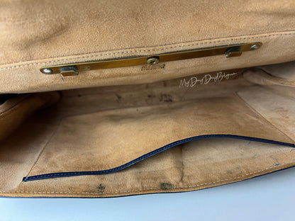 Delvaux Vintage Top Handle Navy Blue 1958