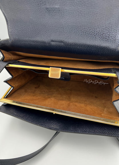 Delvaux vintage crossbody / shoulder bag navy 1991