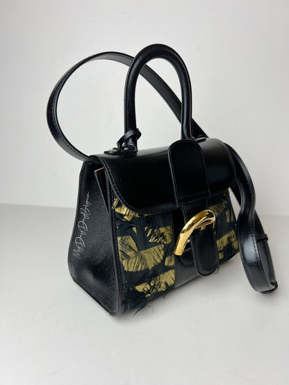 Delvaux Brillant Plumes Top Handle Black / Gold 2013