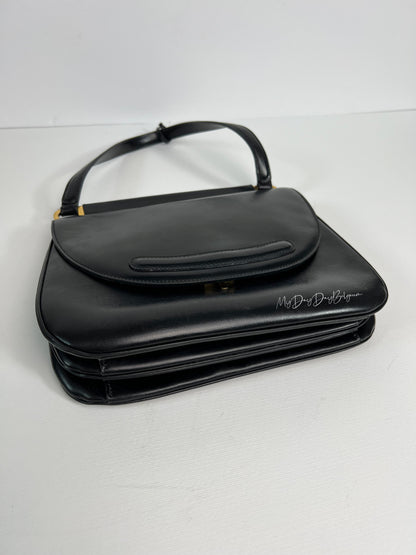 Delvaux Vintage Crossbody / Shoulder Bag Black 1980