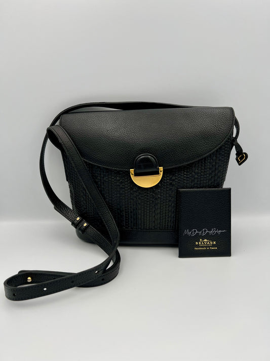 Delvaux vintage chinon toile de cuir 1997
