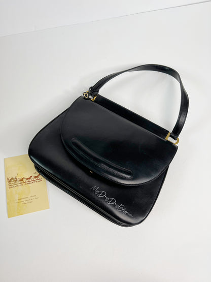 Delvaux Vintage Crossbody / Shoulder Bag Black 1980