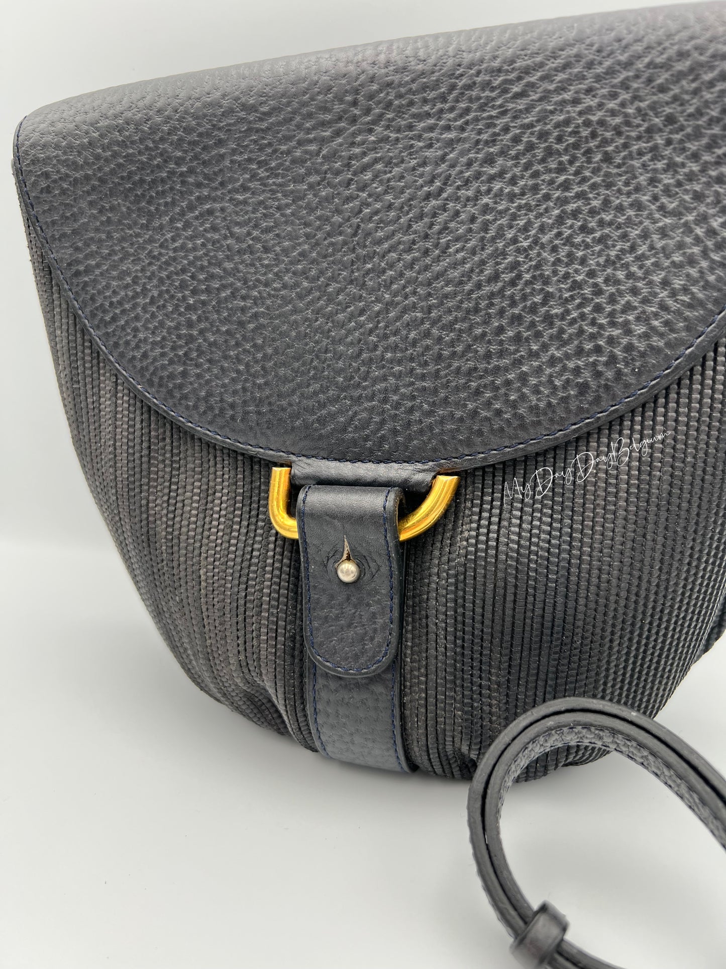 Vintage Delvaux toile de cuir crossbody