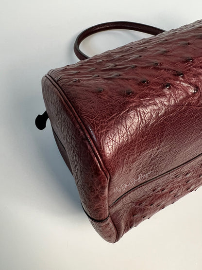 Delvaux Vintage Top Handle "Doctor Bag" Burgundy Red 1980's