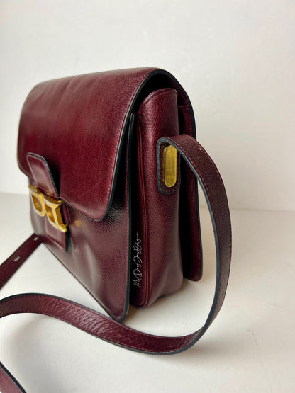 Delvaux Bourgogne Crossbody / Shoulder Bag Red 1976