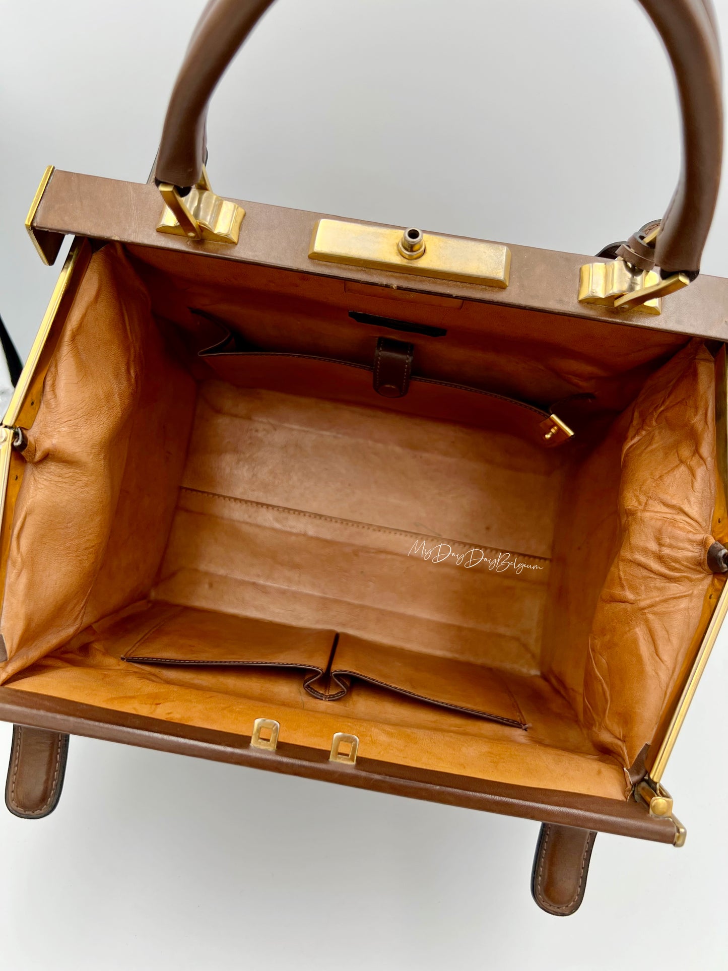 Delvaux Vintage "Doctor Bag" Top Handle brown 1962