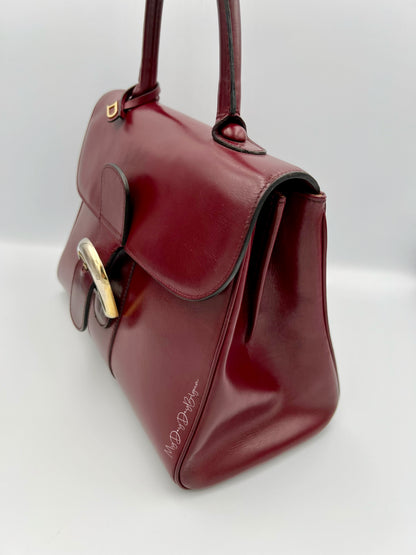Vintage Delvaux Brillant 1970s box calf leather Bordeaux