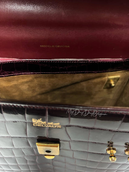 Delvaux Tempête Top Handle Burgundy Red 1970