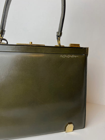 Delvaux Mon Grand Bonheur Top Handle Bronze / Green 1959