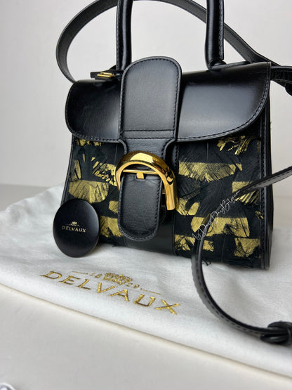 Delvaux Brillant Plumes Top Handle Black / Gold 2013