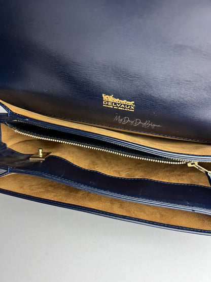 Delvaux Bourgogne Crossbody / Shoulder Bag Navy Blue 1976