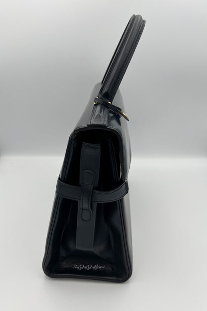 Delvaux Tempête MM Top Handle Navy Blue 1980's