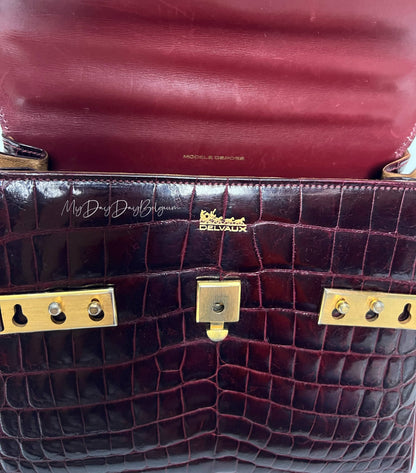 Delvaux Tempête Top Handle Burgundy Red 1970