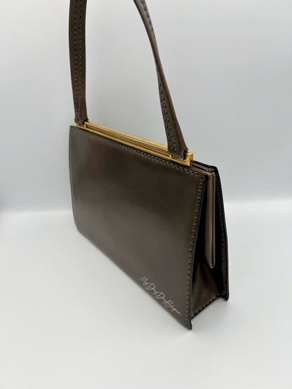 Vintage Delvaux top handle 1969 grey