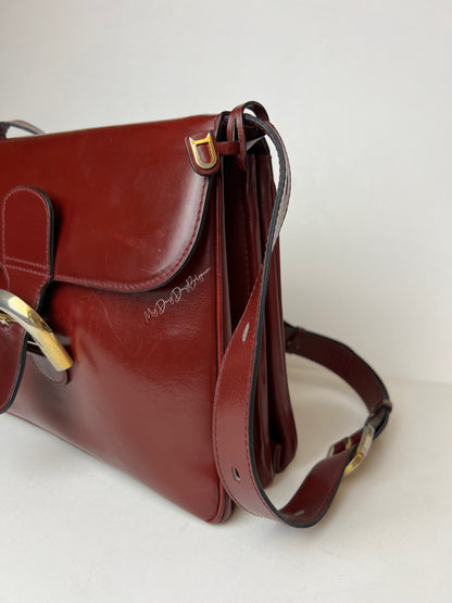 Delvaux Festival Crossbody / Shoulder Bag Burgundy Red 1971
