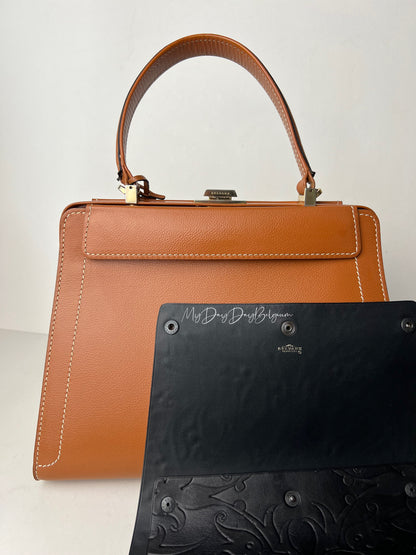 Delvaux Illusion Top Handle Black / Camel 1999