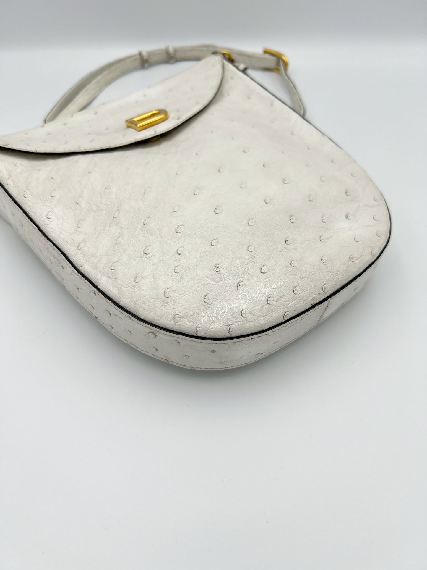 Vintage Delvaux ostrich crossbody 1980’s